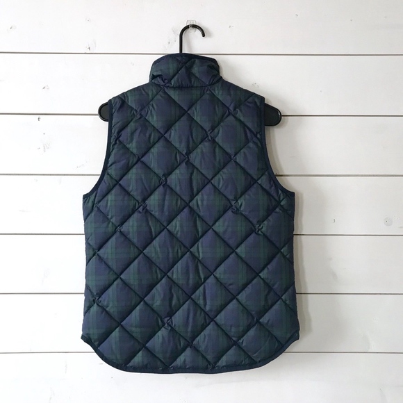 J.Crew Blue Plaid Zip Puffer Quilt Excursion Vest - Picture 8 of 8